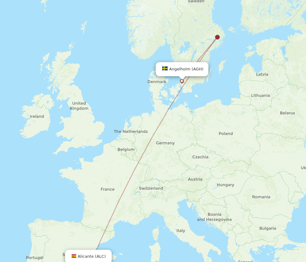 AGH-ALC flight routes