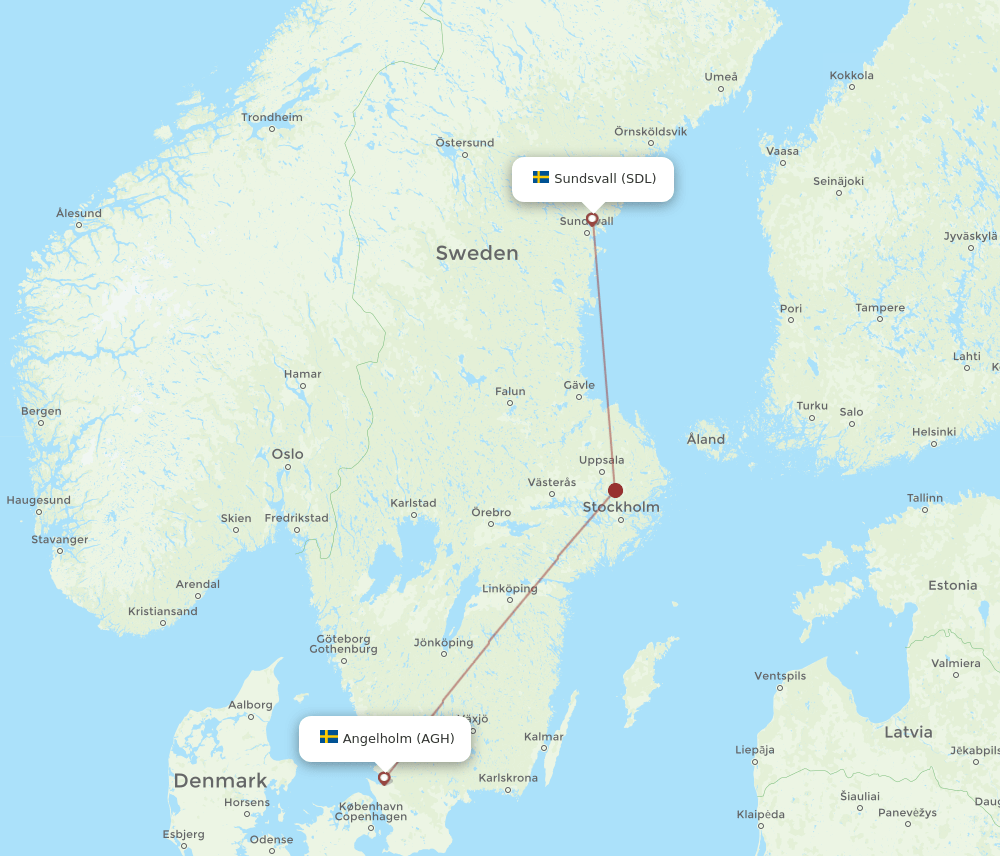 AGH-SDL flight routes