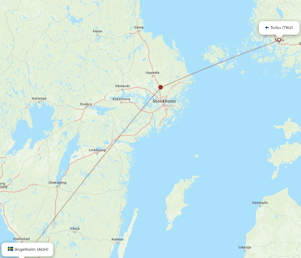 AGH-TKU flight routes