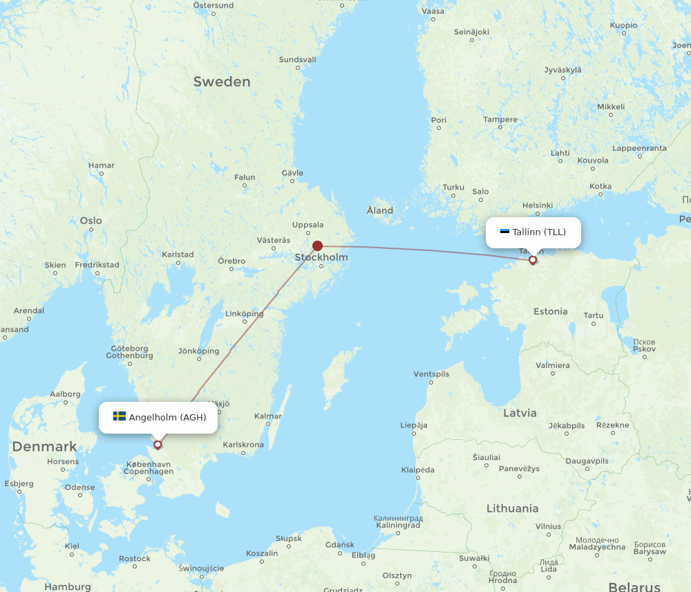 AGH-TLL flight routes