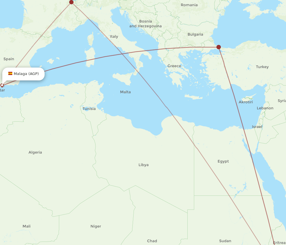 AGP to ADD flights and routes map