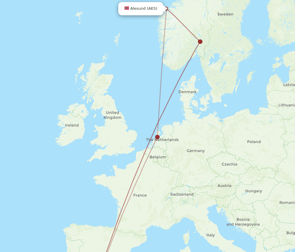 AGP-AES flight routes