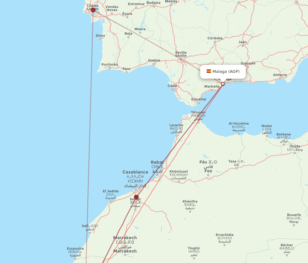 AGP-AGA flight routes