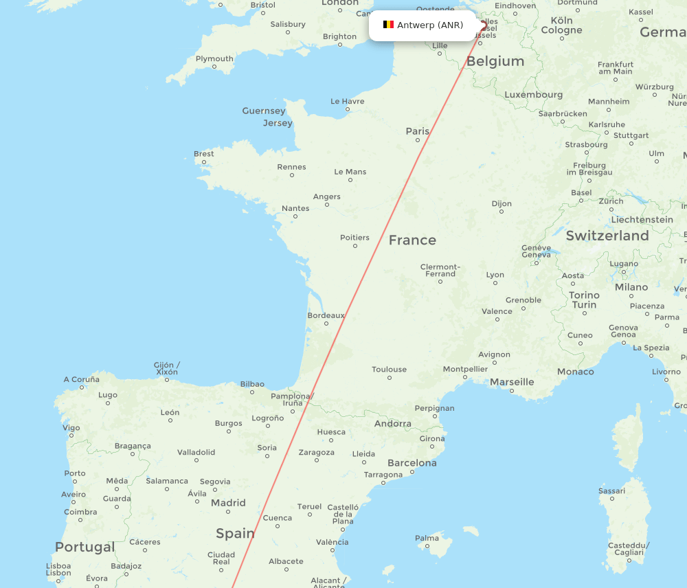 AGP-ANR flight routes