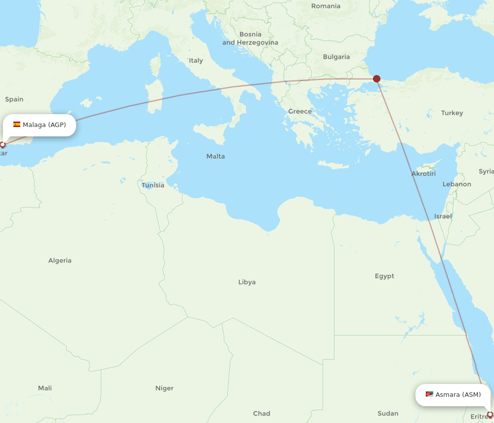 AGP-ASM flight routes