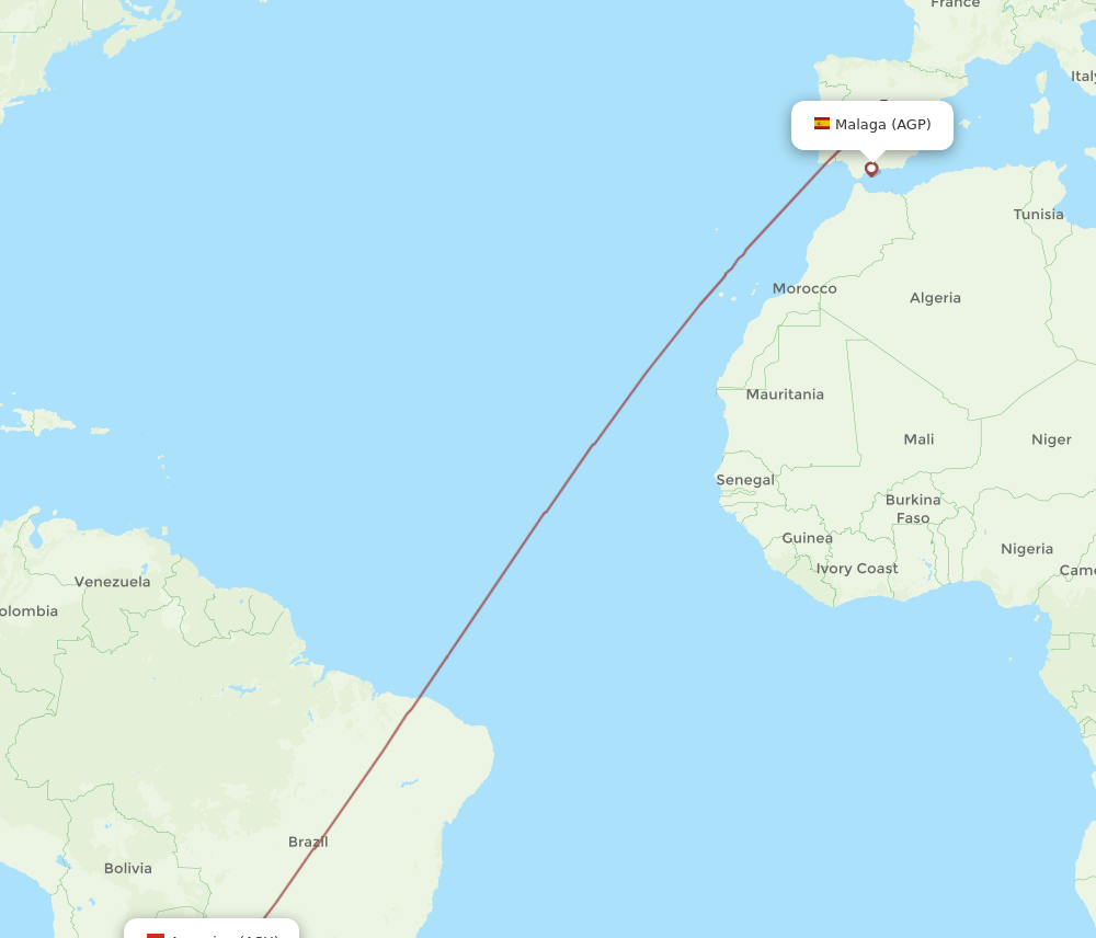 AGP-ASU flight routes