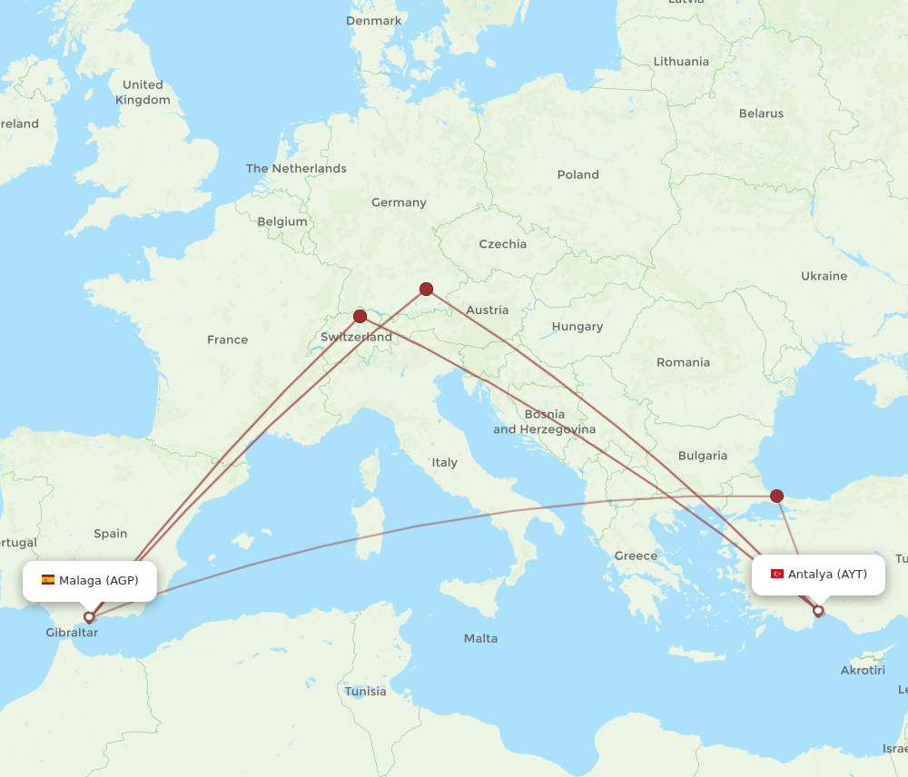 AGP-AYT flight routes