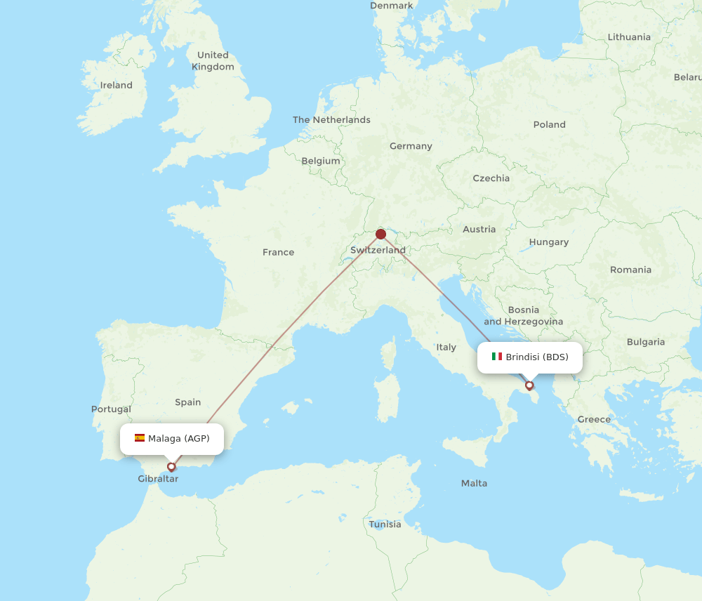 AGP-BDS flight routes