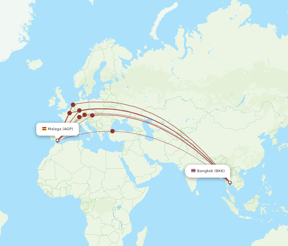 AGP-BKK flight routes