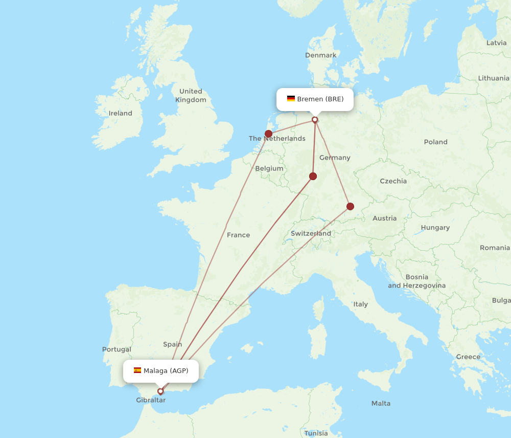 AGP-BRE flight routes