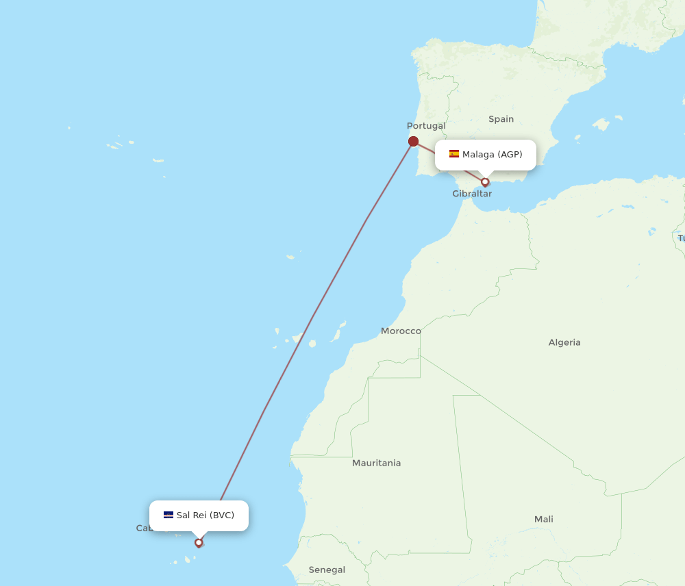 AGP-BVC flight routes