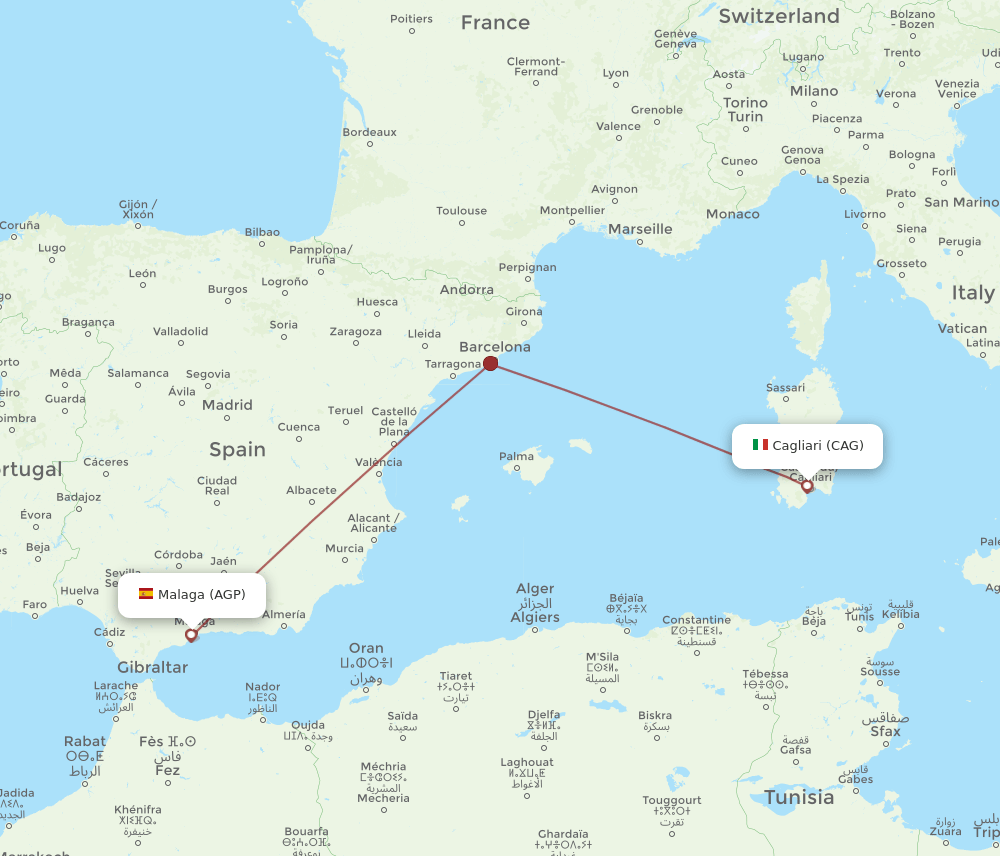 AGP-CAG flight routes