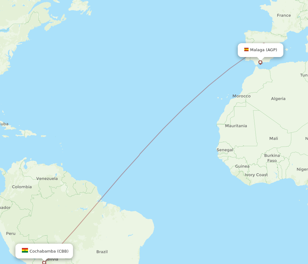 AGP-CBB flight routes
