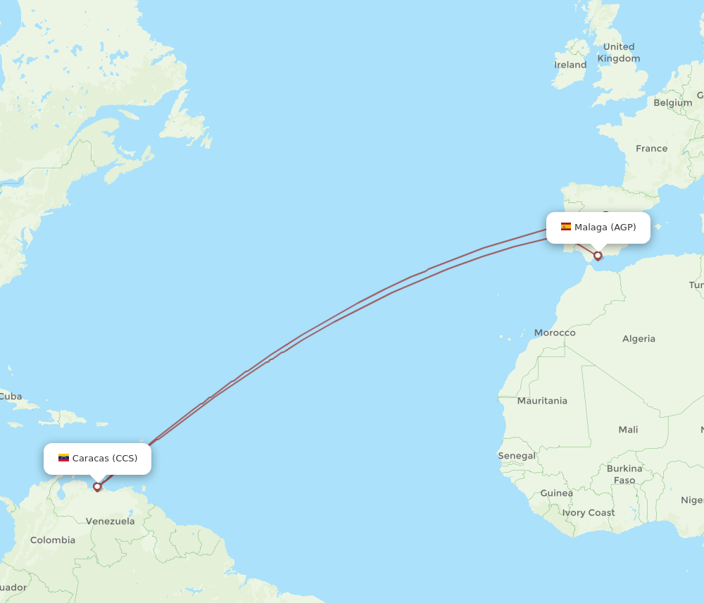 AGP-CCS flight routes