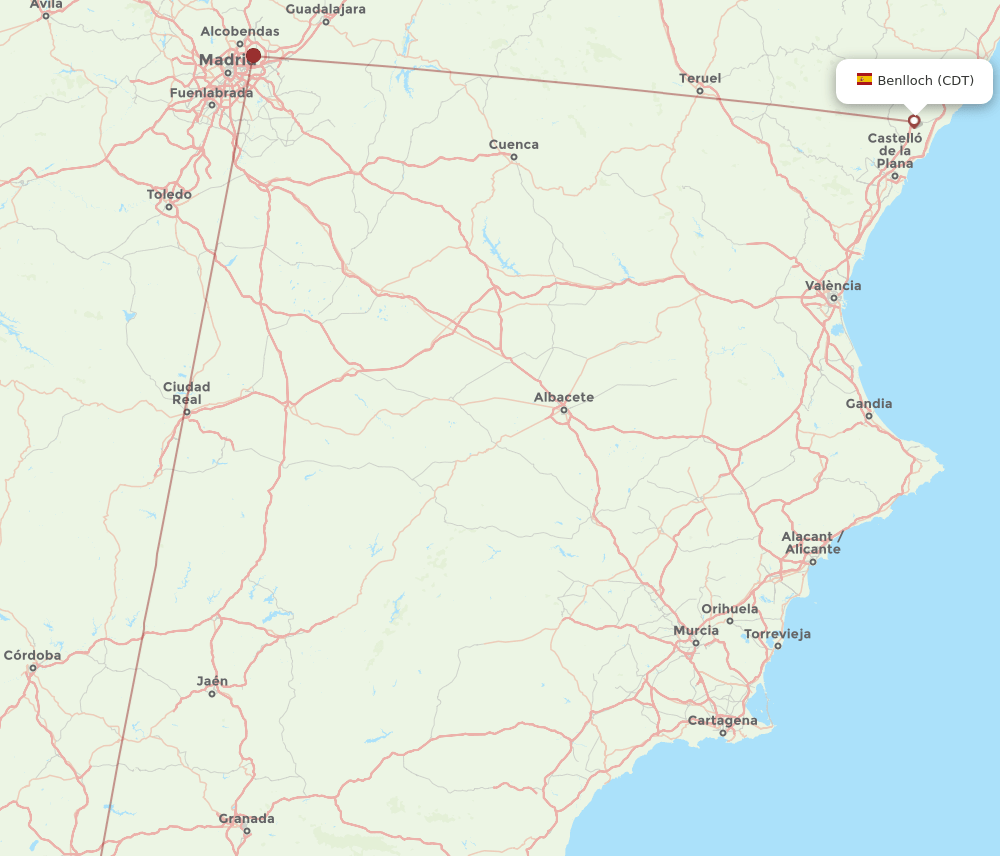 AGP-CDT flight routes