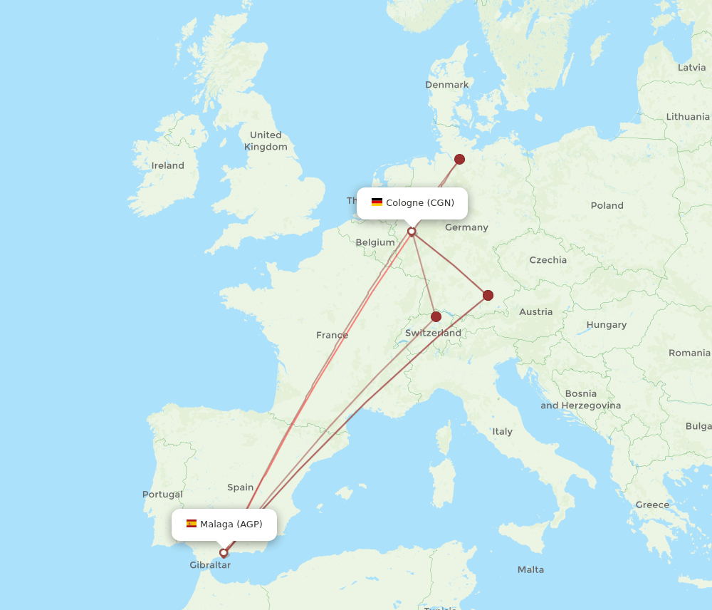 AGP-CGN flight routes