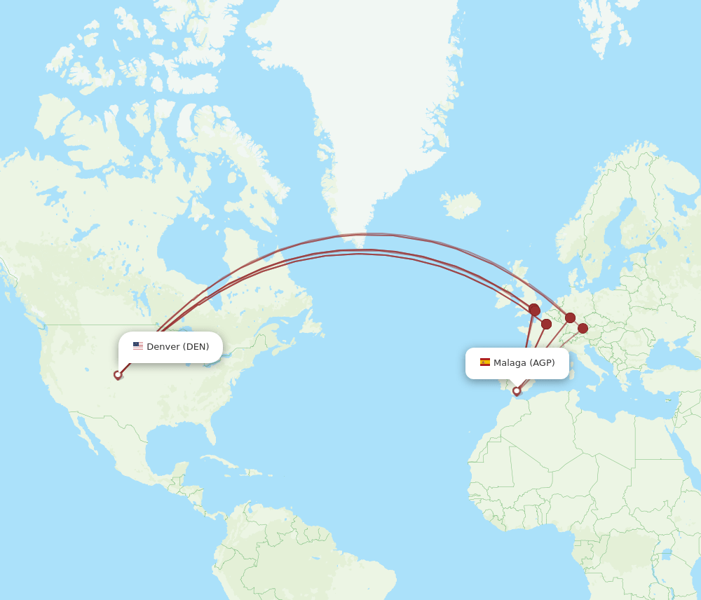AGP-DEN flight routes