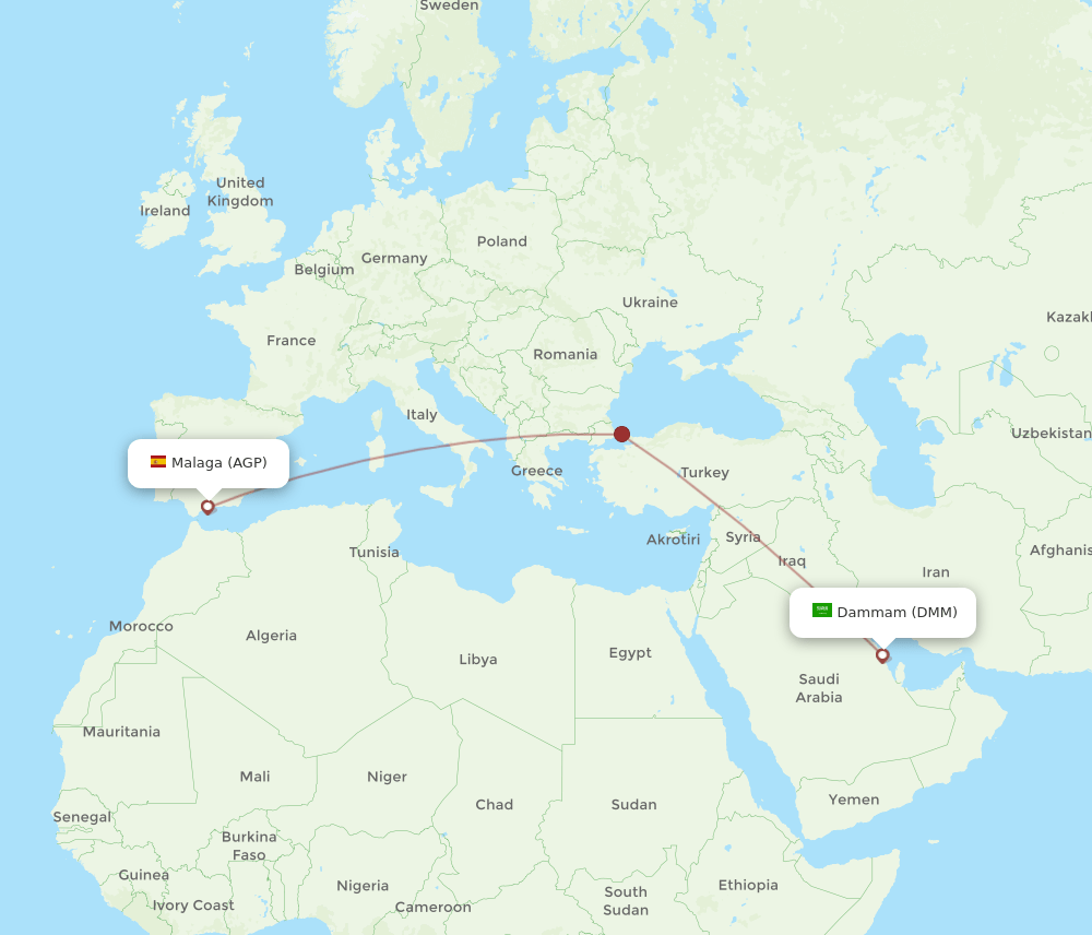 AGP-DMM flight routes