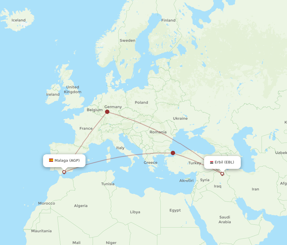 AGP-EBL flight routes