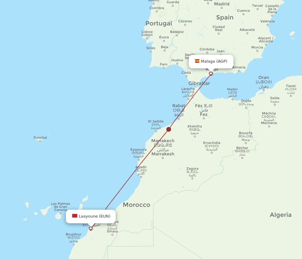 AGP-EUN flight routes