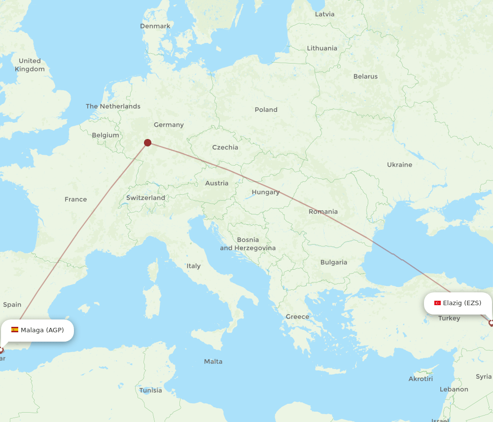 AGP-EZS flight routes