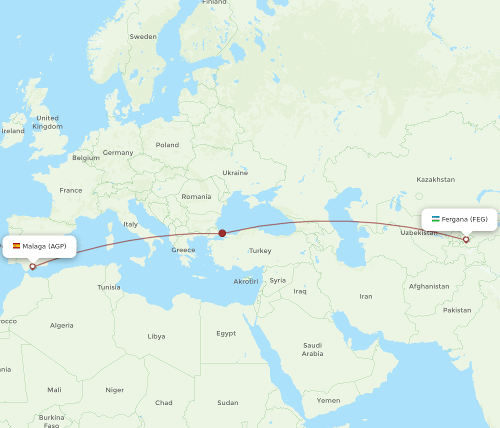 AGP-FEG flight routes