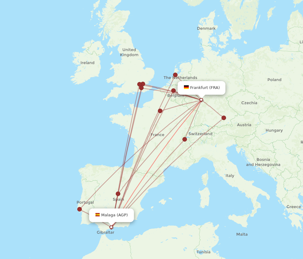 AGP to FRA flights and routes map