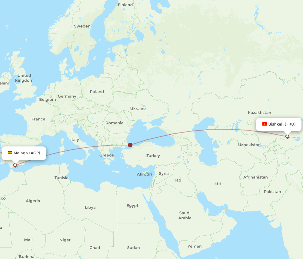 AGP-FRU flight routes