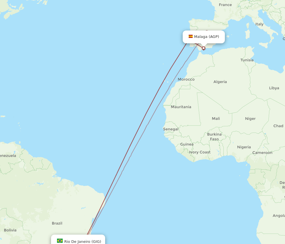 AGP-GIG flight routes