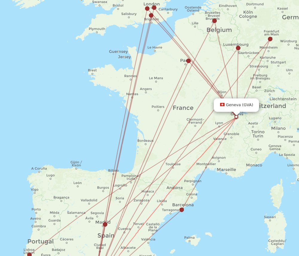 AGP-GVA flight routes