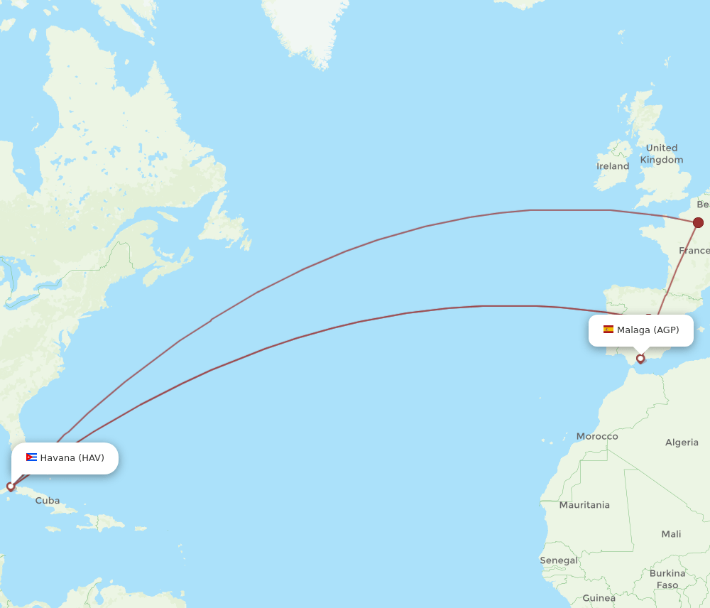 AGP to HAV flights and routes map