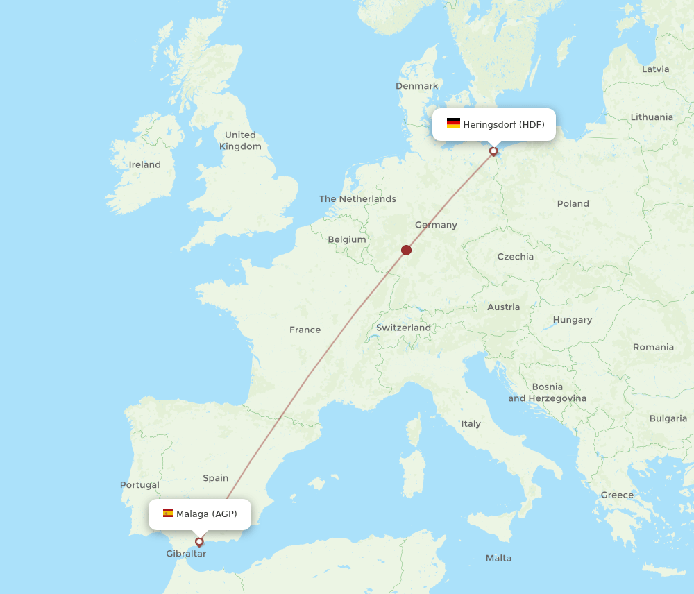 AGP-HDF flight routes