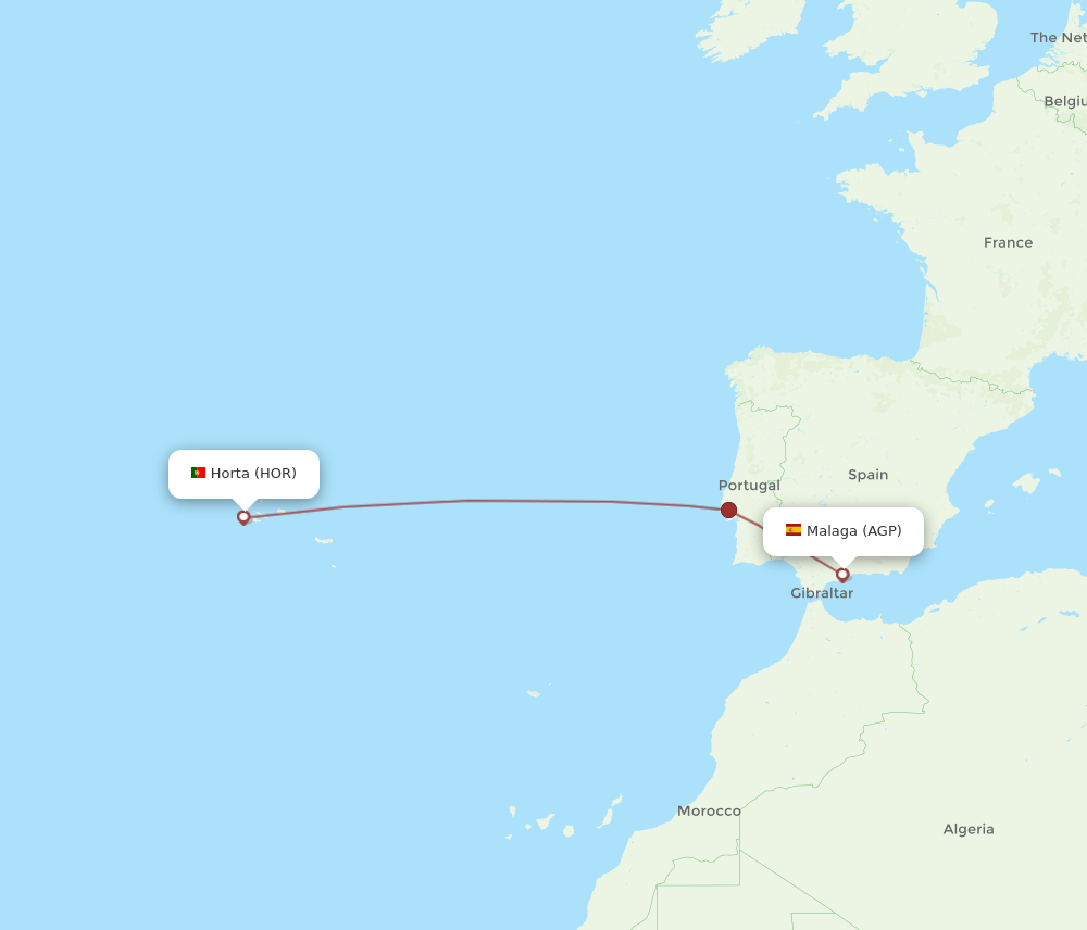 AGP to HOR flights and routes map