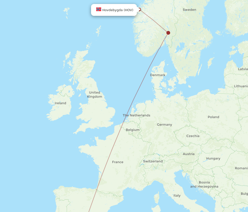 AGP-HOV flight routes