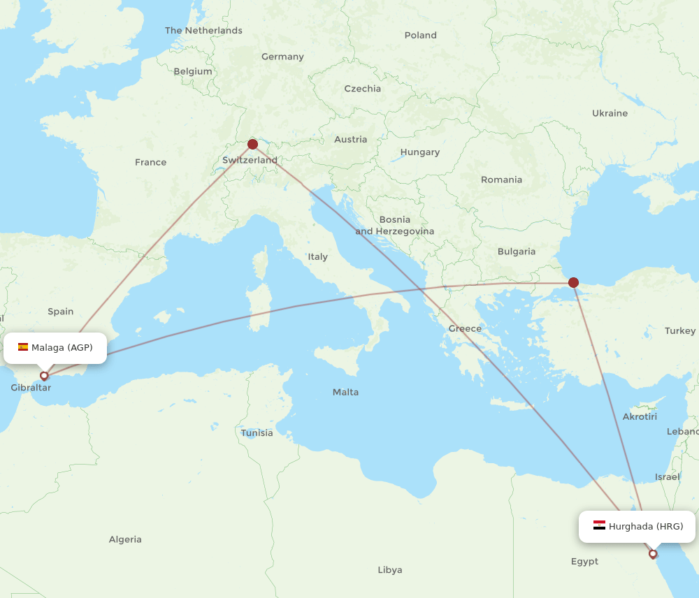 AGP-HRG flight routes