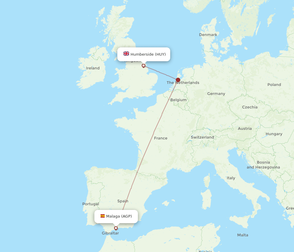 AGP-HUY flight routes