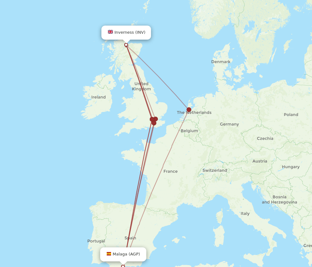 AGP to INV flights and routes map