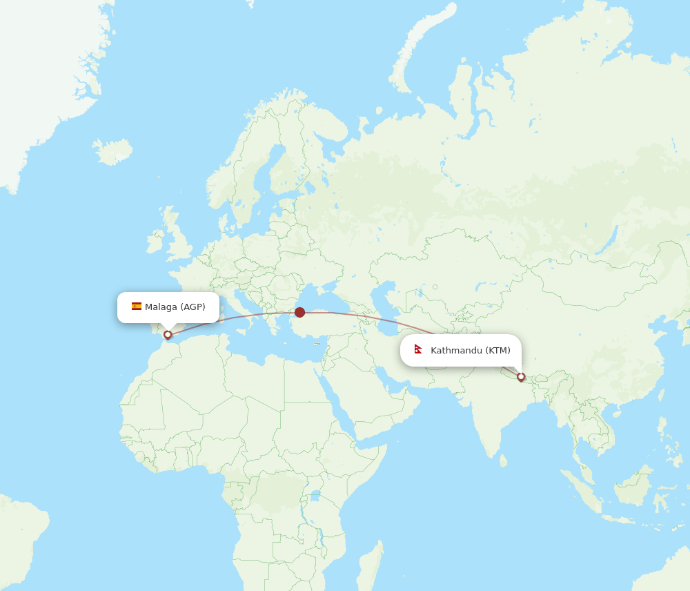 AGP-KTM flight routes