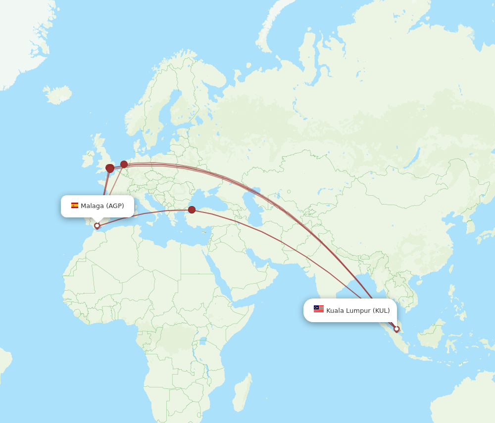 AGP-KUL flight routes