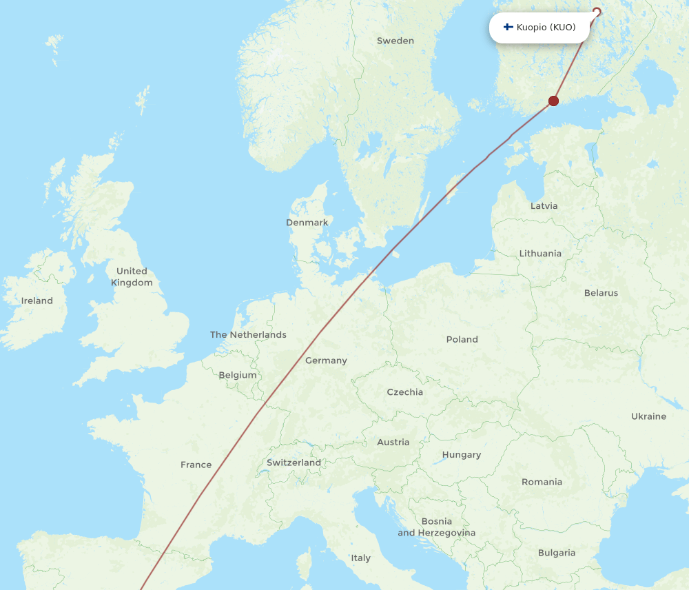 AGP-KUO flight routes