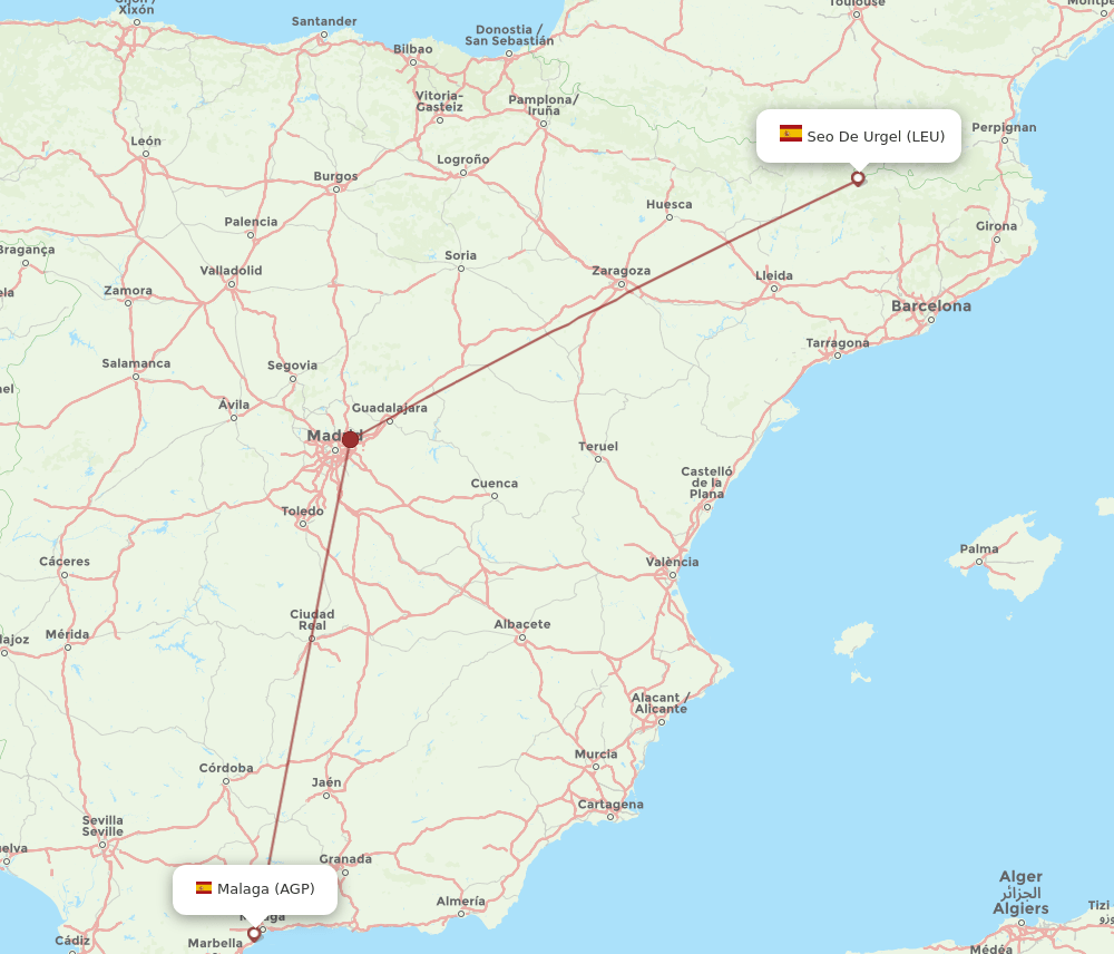 AGP-LEU flight routes