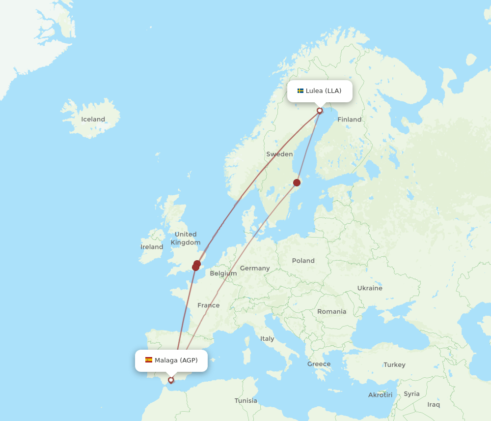 AGP-LLA flight routes