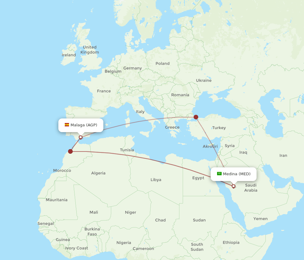 AGP-MED flight routes
