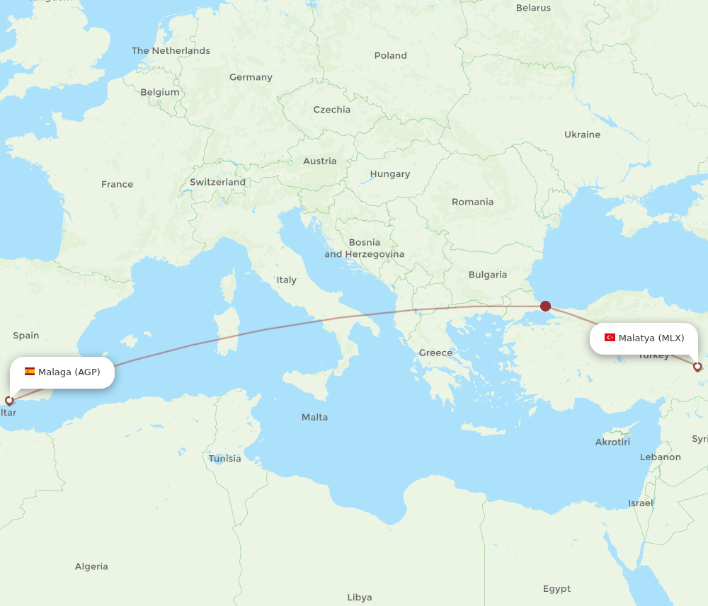 AGP-MLX flight routes