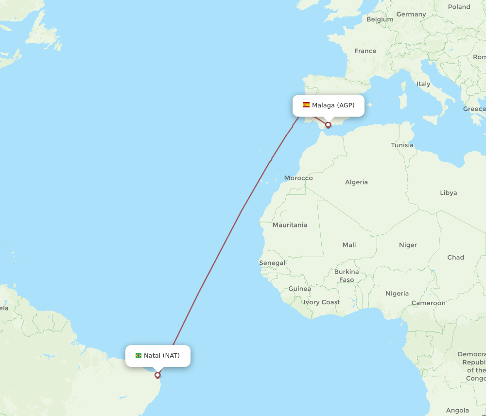 AGP-NAT flight routes