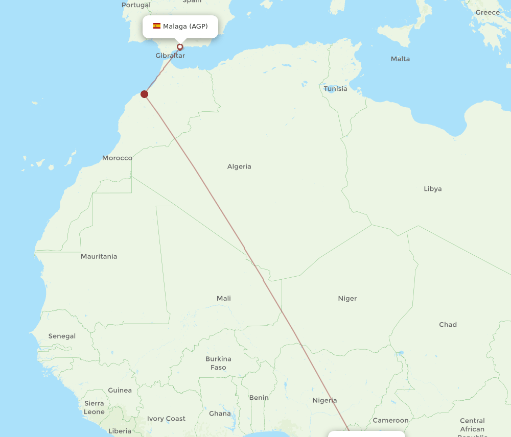 AGP-NSI flight routes