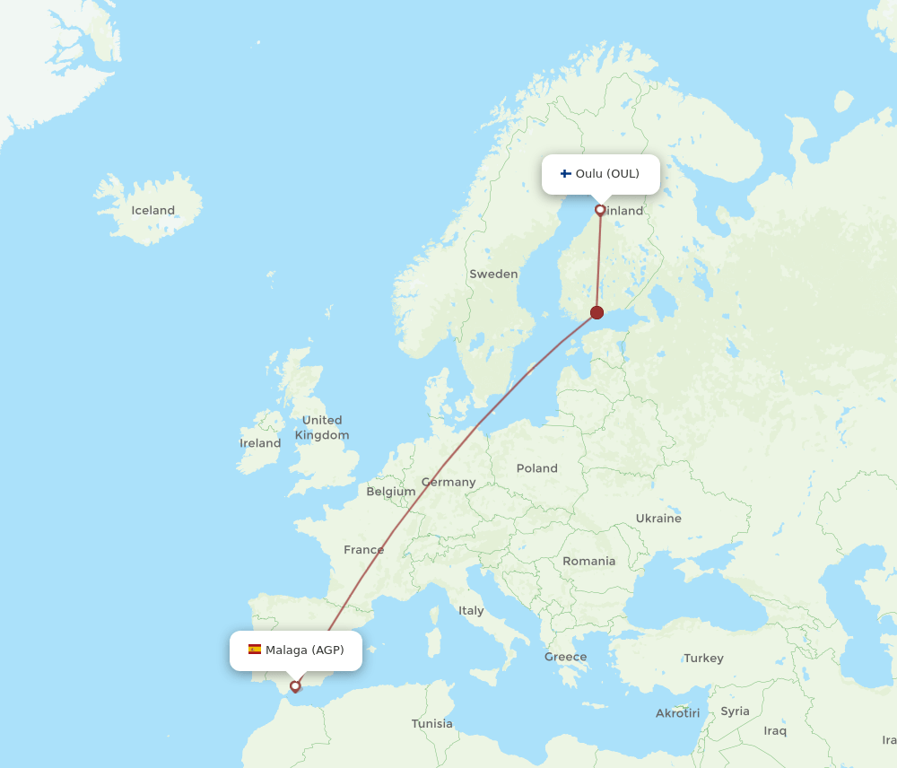AGP-OUL flight routes