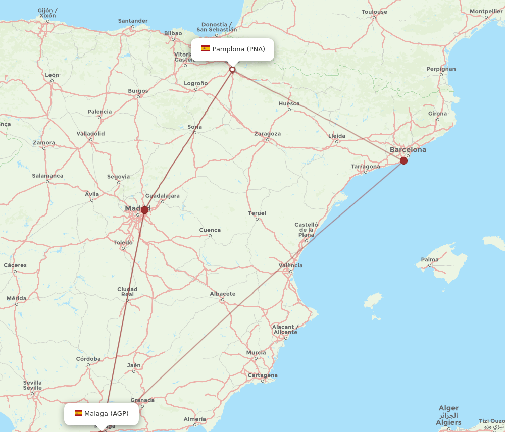 AGP-PNA flight routes
