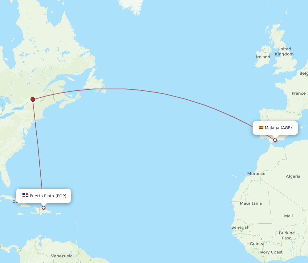 AGP-POP flight routes