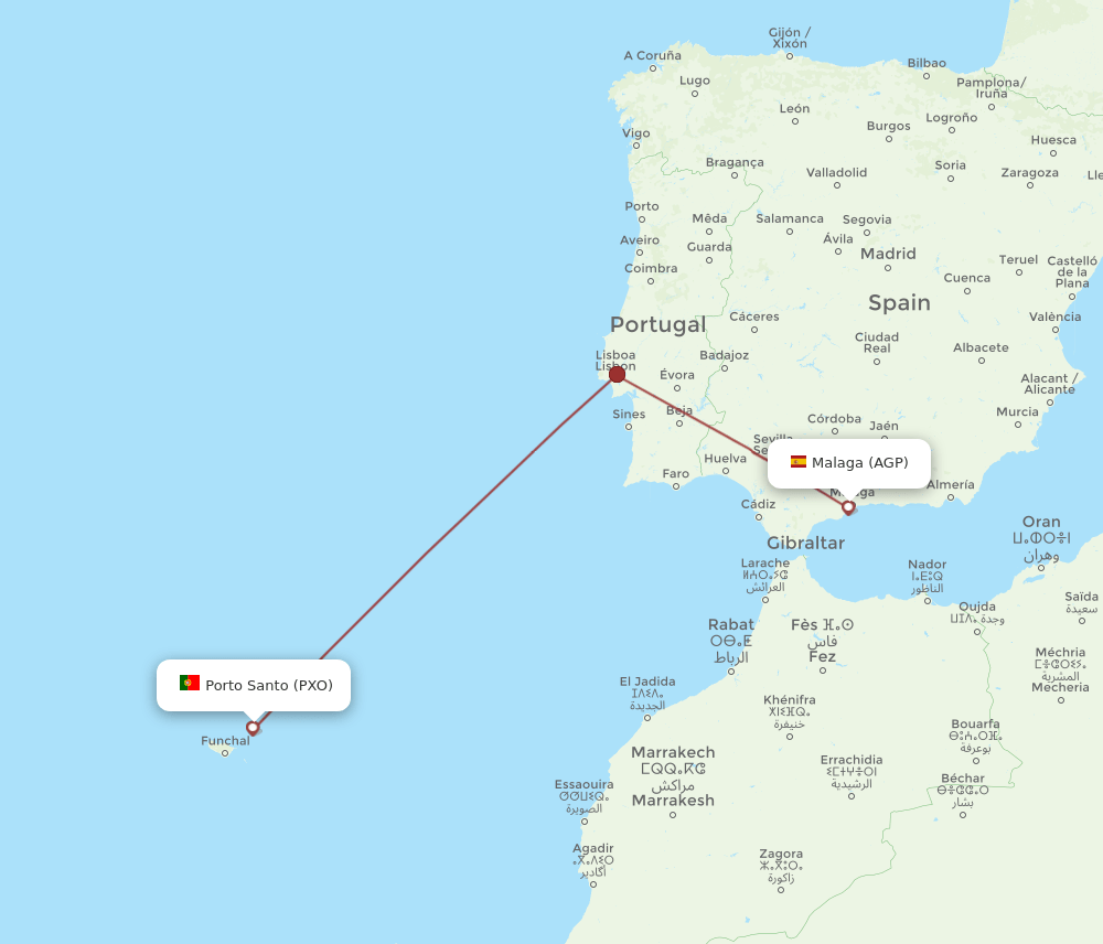 AGP-PXO flight routes